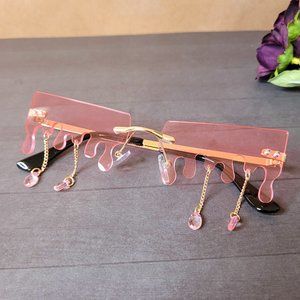 Fashion glasses with chain & with drops design (NEW)